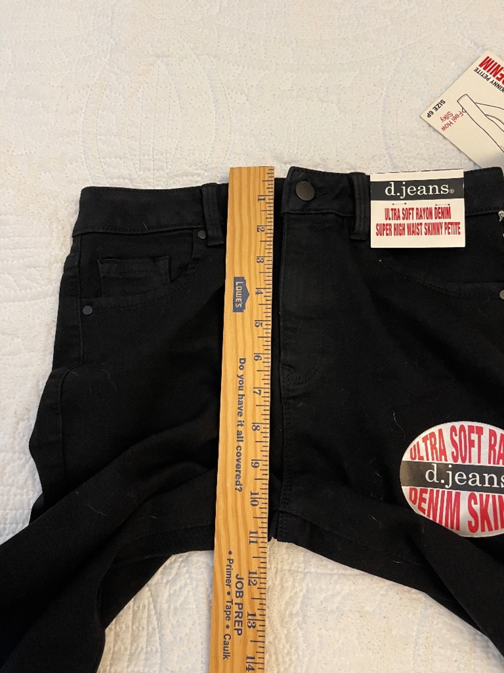 d. jeans High-Rise Skinny Black Denim Jeans size 6P NWT - Picture 9 of 11